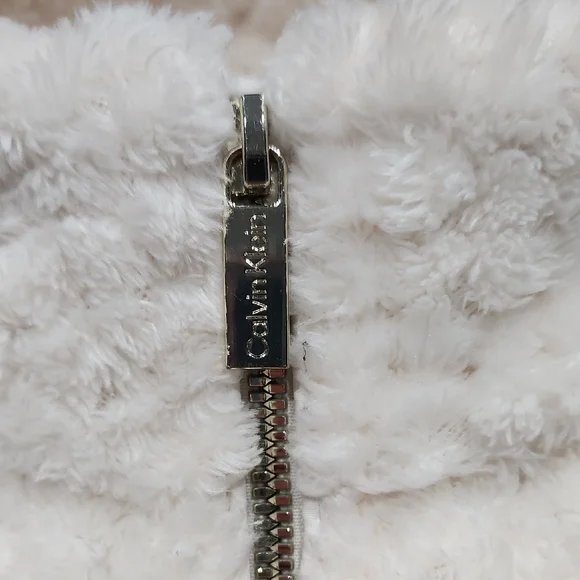 Calvin Klein Cream Faux-Sherpa Zip Jacket - Picture 6 of 9